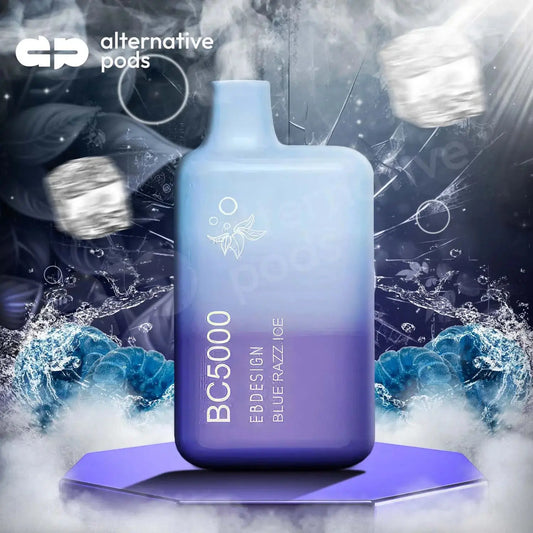 EB Design BC5000 0% Zero Nicotine Disposable Vape - Blue Razz Ice