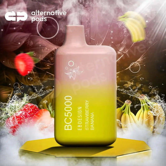 EB Design BC5000 0% Zero Nicotine Disposable Vape - Strawberry Banana