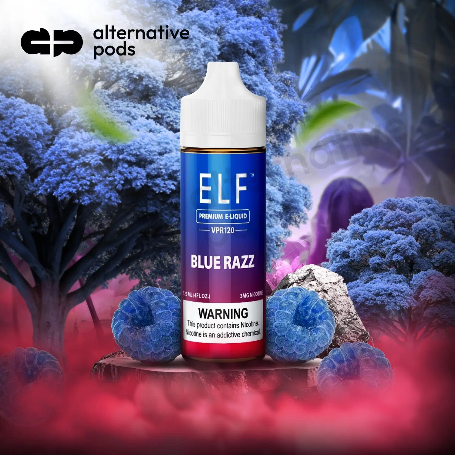 ELF VPR120 Premium Nicotine E-Liquid 120ML ELF VPR - Blue Razz 