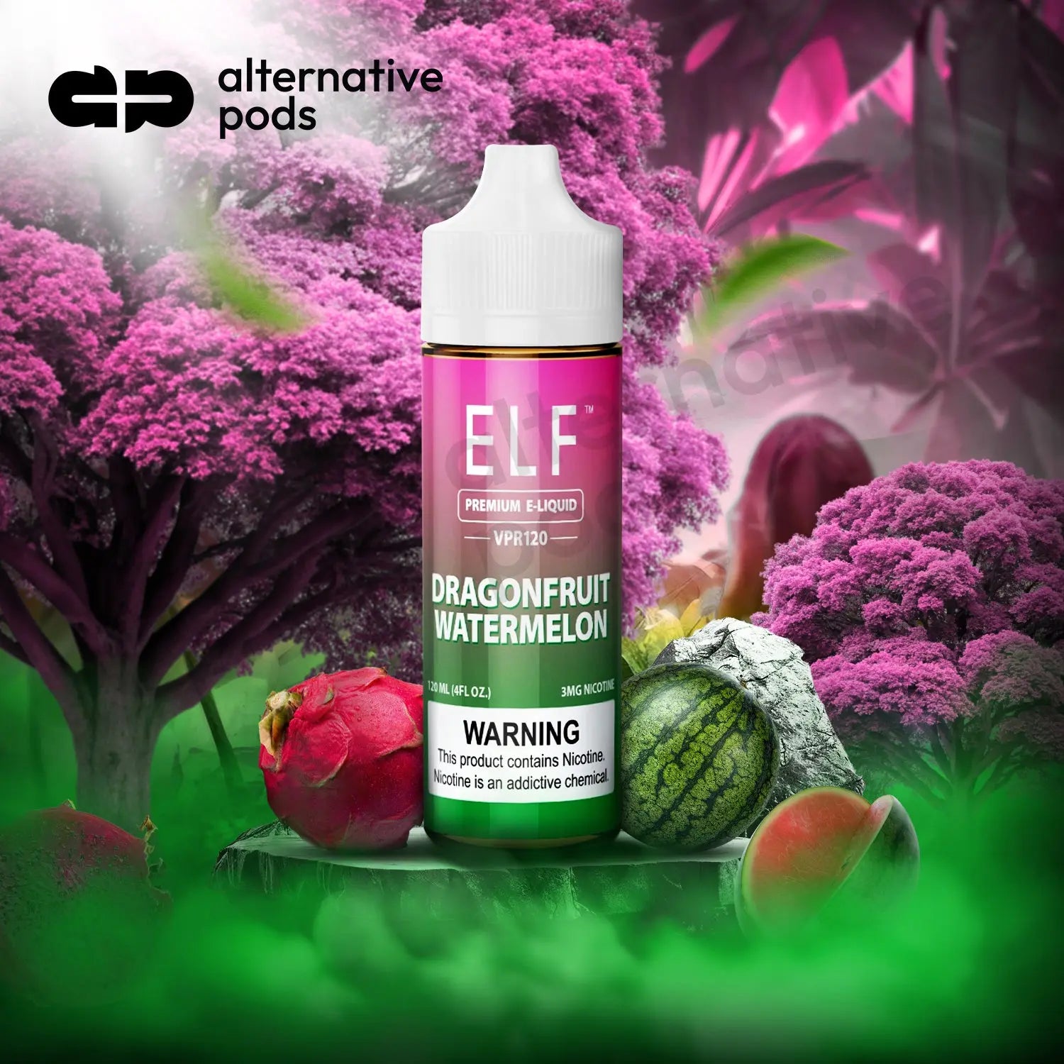 ELF VPR120 Premium Nicotine E-Liquid 120ML ELF VPR - Dragonfruit Watermelon 