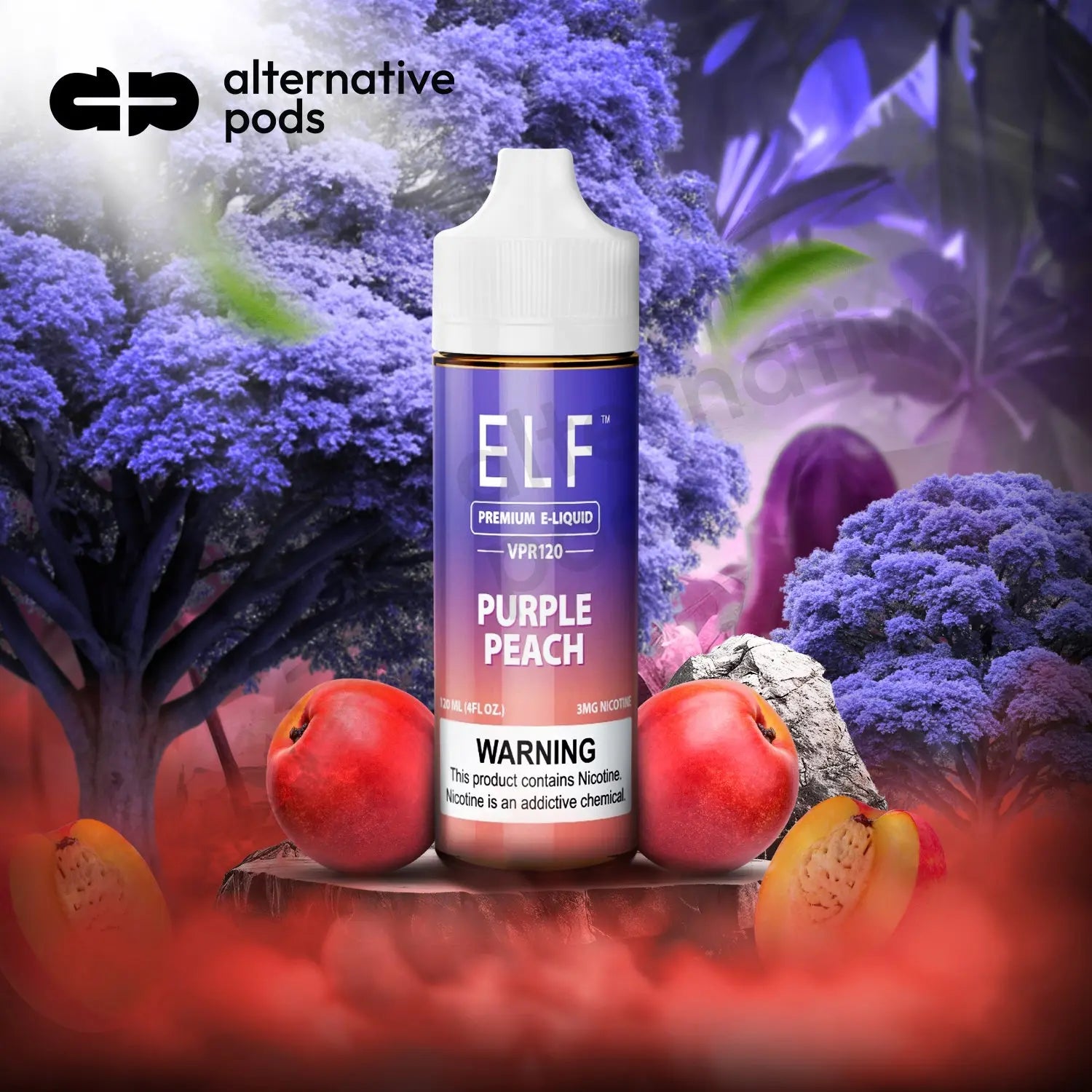 ELF VPR120 Premium Nicotine E-Liquid 120ML ELF VPR - Purple Peach 