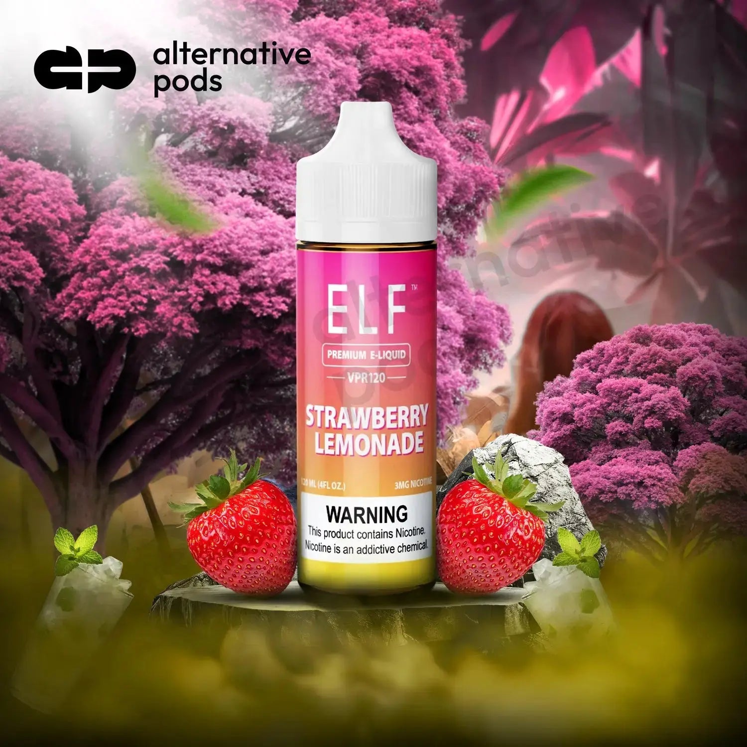 ELF VPR120 Premium Nicotine E-Liquid 120ML ELF VPR - Strawberry Lemonade 
