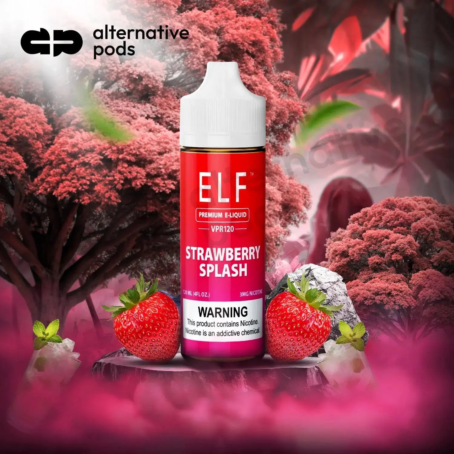 ELF VPR120 Premium Nicotine E-Liquid 120ML ELF VPR - Strawberry Splash 