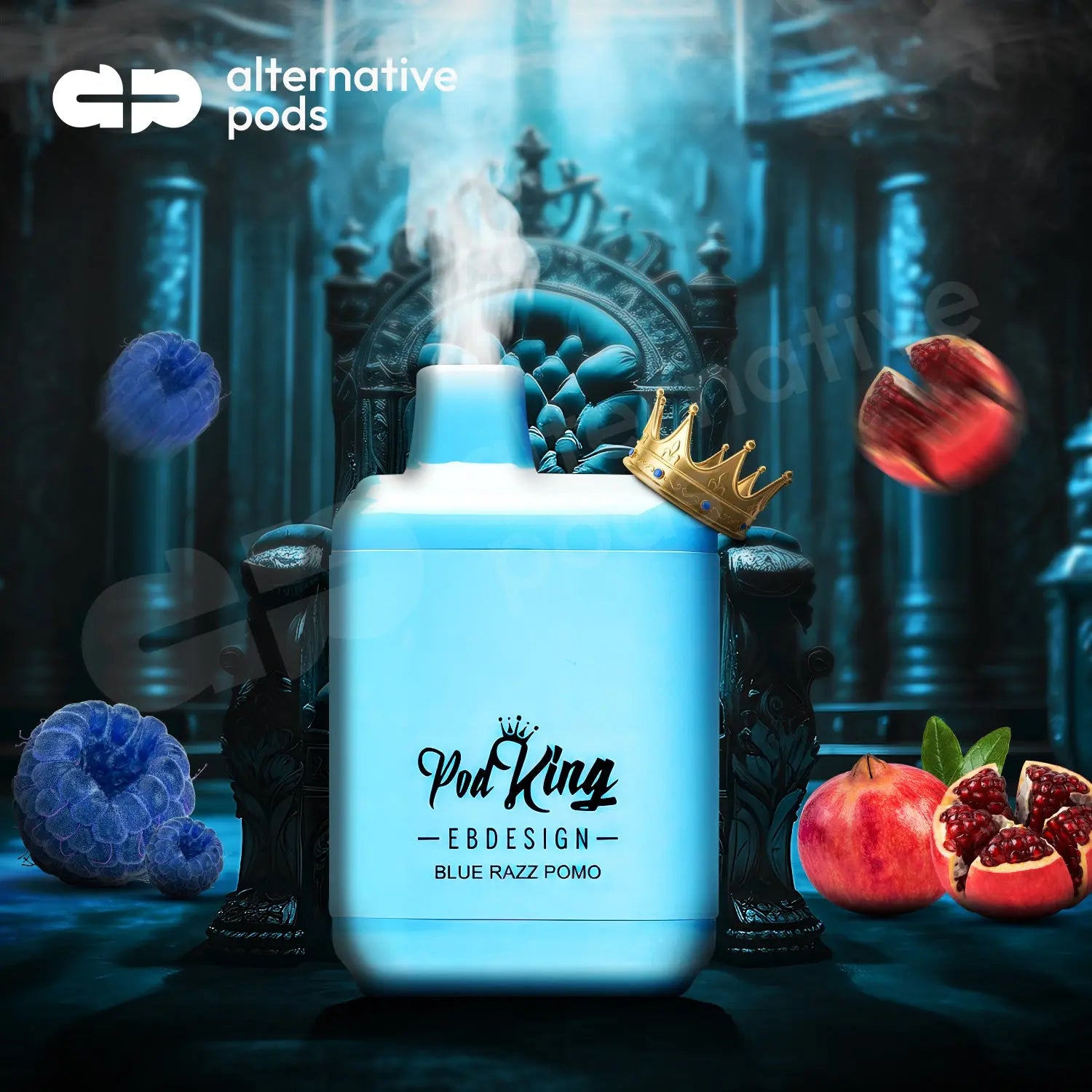Ebdesign X Podking Xc5000 5% Nic Rechargeable Disposable 5000 Puffs 13.5 - Blue Razz Pomo 