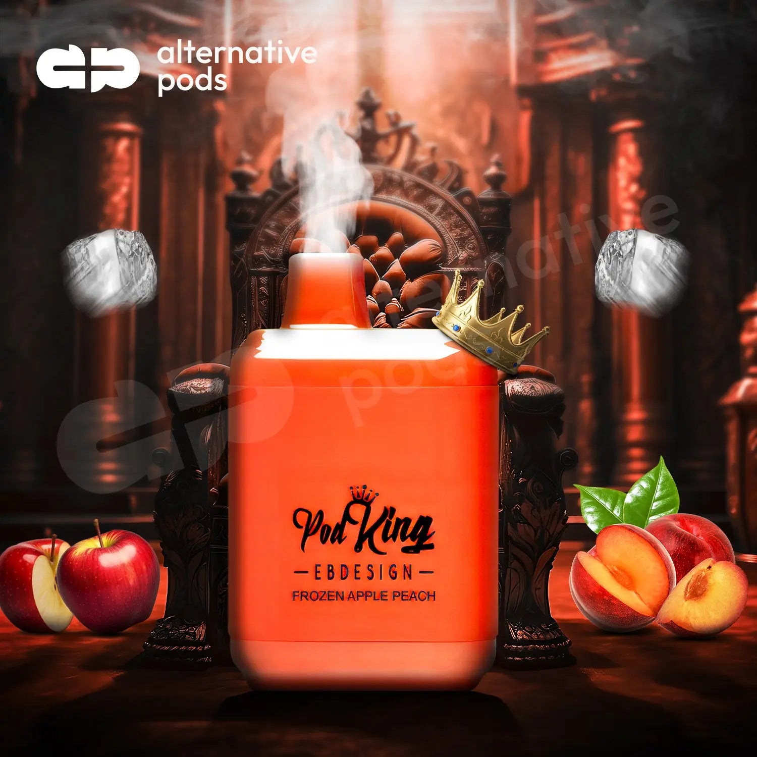 Ebdesign X Podking Xc5000 5% Nic Rechargeable Disposable 5000 Puffs 13.5 - Frozen Apple Peach 