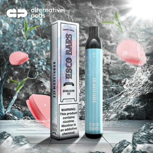 Esco Bars 5% Nic 2500 Puffs Disposable Device With Mesh Coil - Bubblegum Ice 