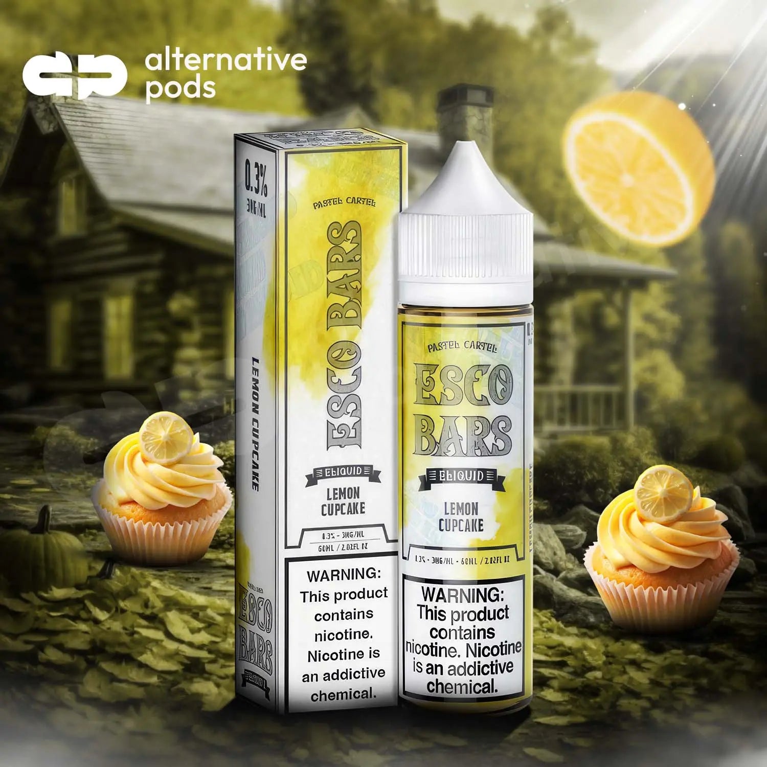 Esco Bars Synthetic Nicotine E-Liquid 60ML - Lemon Cupcake 