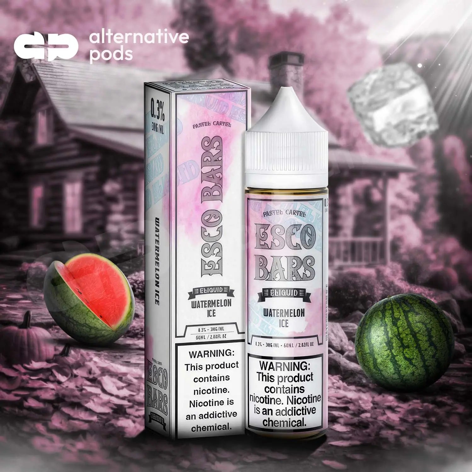 Esco Bars Synthetic Nicotine E-Liquid 60ML - Watermelon Ice 