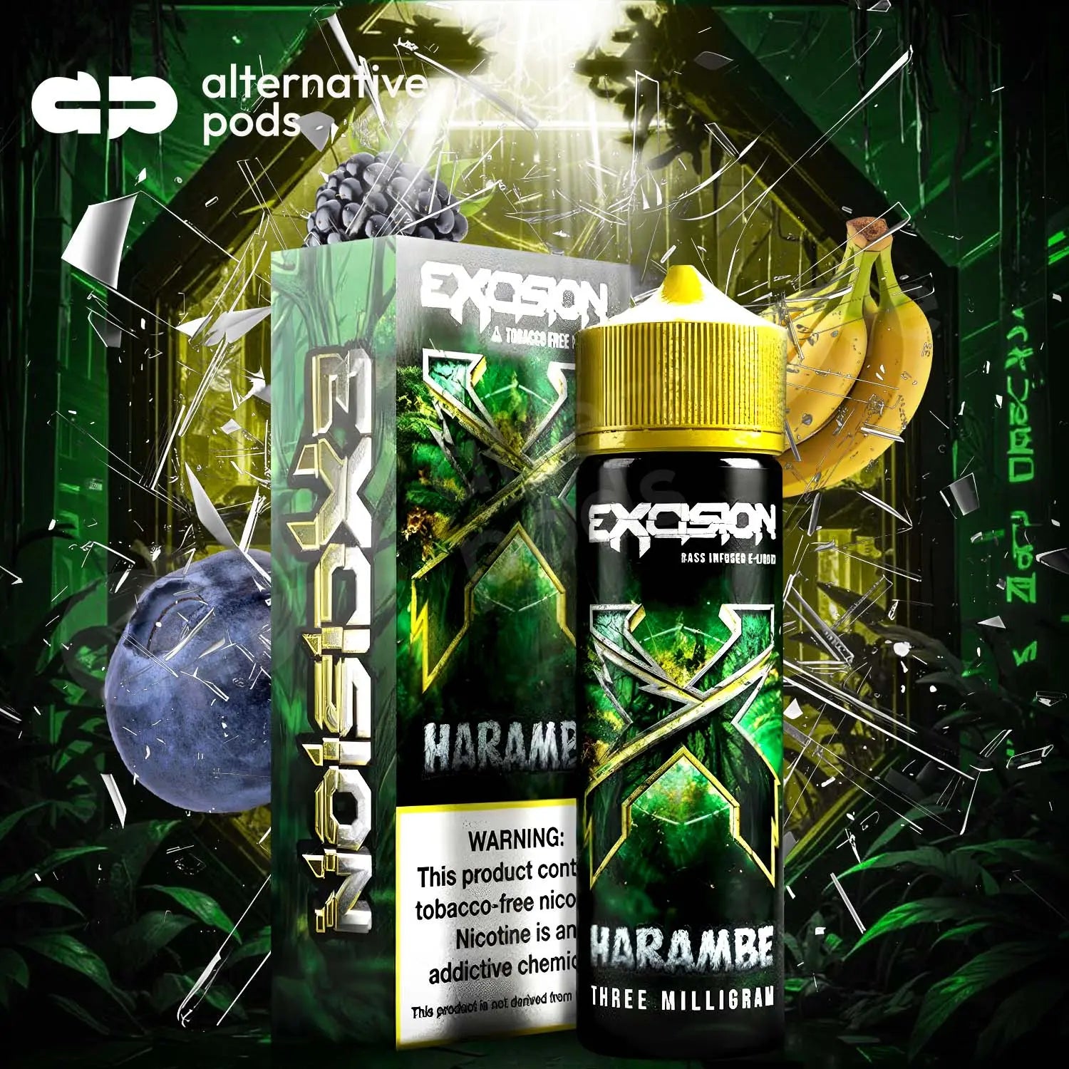 Excision Synthetic Nicotine E-Liquid By Alt Zero 60ML - Harambe 