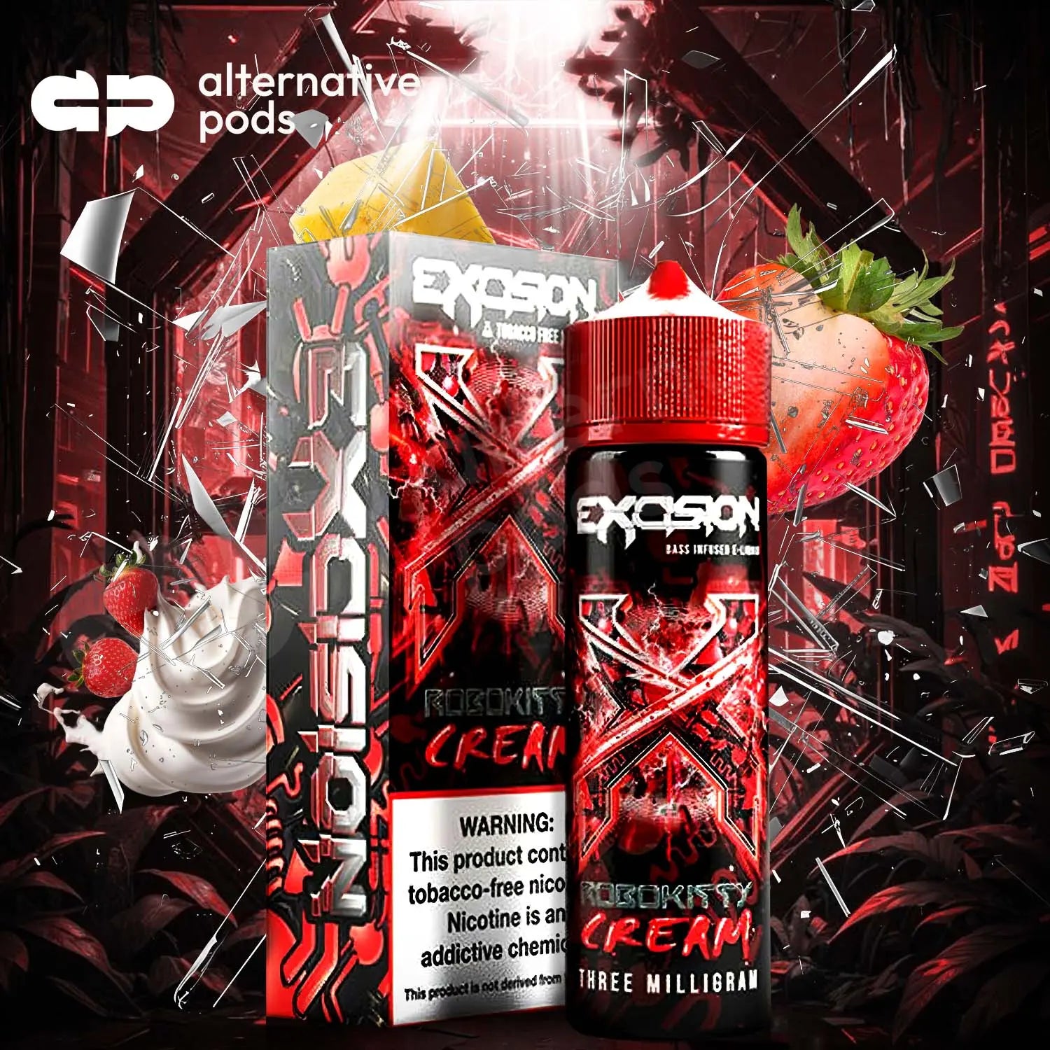 Excision Synthetic Nicotine E-Liquid By Alt Zero 60ML - Robokitty Cream 