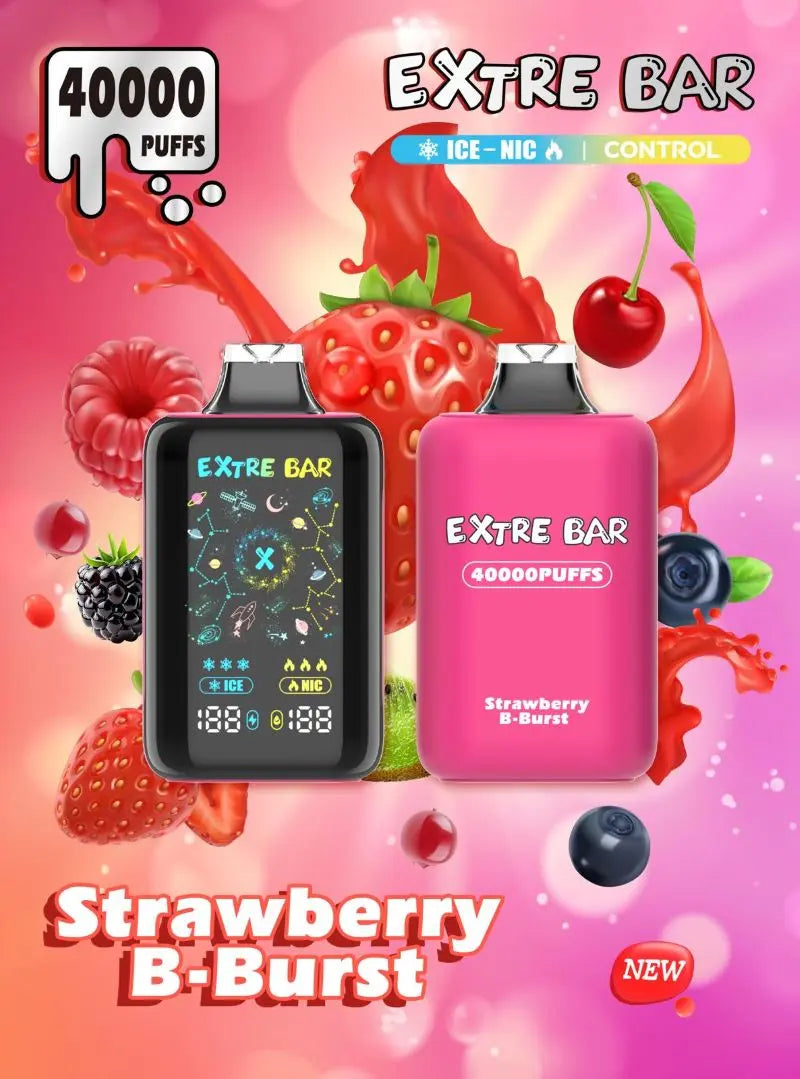 Extre Bar 40000 Ice - Nic Control - Strawberry B-Burst 