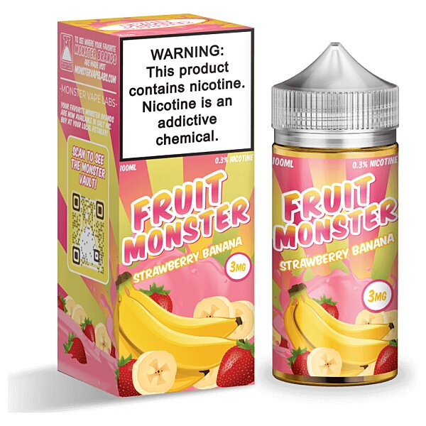 Fruit Monster Synthetic Nicotine E-Liquid 100ML - Strawberry Banana
