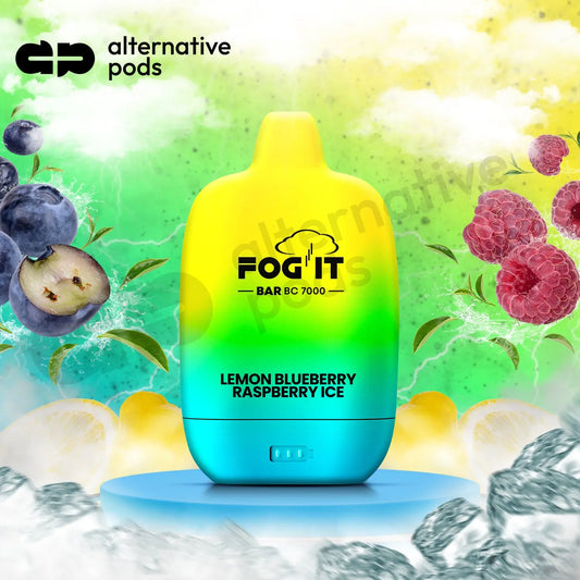 FOG IT BAR ZERO NIC BC7000 RECHARGEABLE - Lemon Blueberry Raspberry Ice 