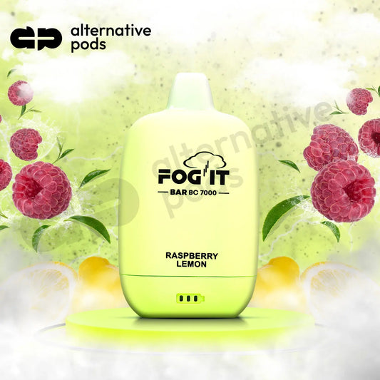 FOG IT BAR ZERO NIC BC7000 RECHARGEABLE - Raspberry Lemon 