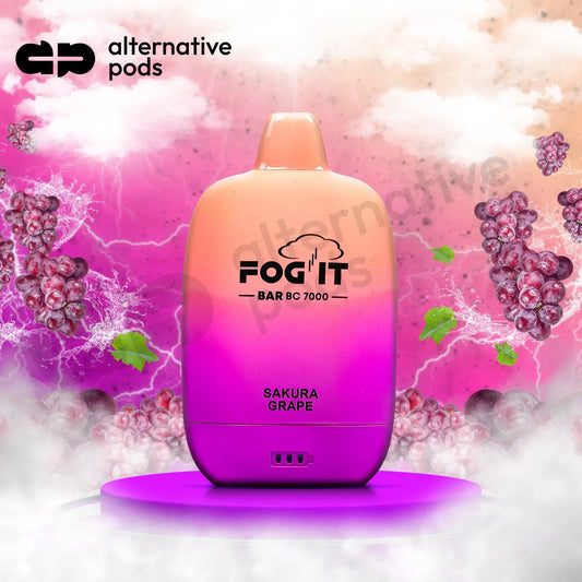 FOG IT BAR ZERO NIC BC7000 RECHARGEABLE - Sakura Grape 