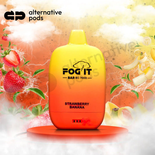 FOG IT BAR ZERO NIC BC7000 RECHARGEABLE - Strawberry Banana 