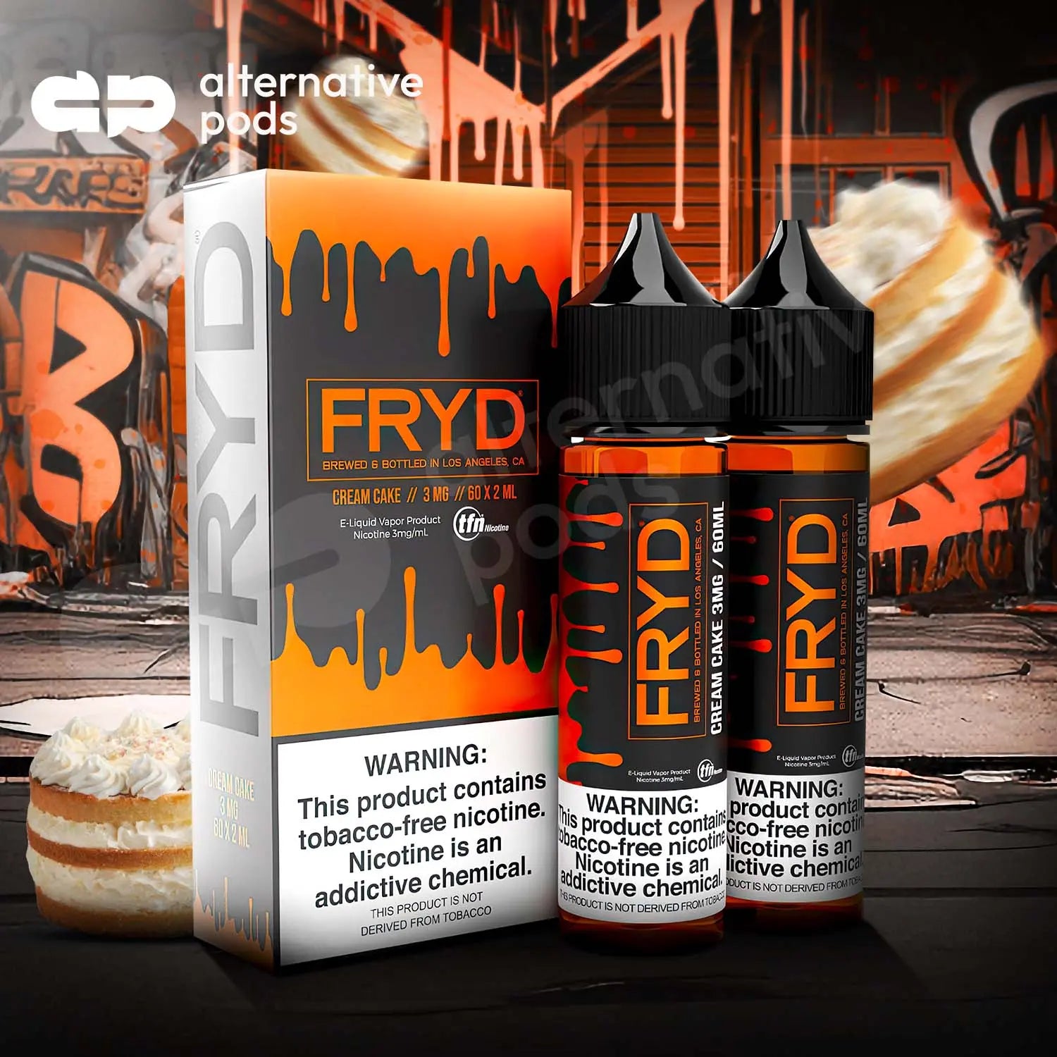 FRYD Synthetic Nicotine E-Liquid 120ML (60ML x 2) FRYD - Cream Cake 