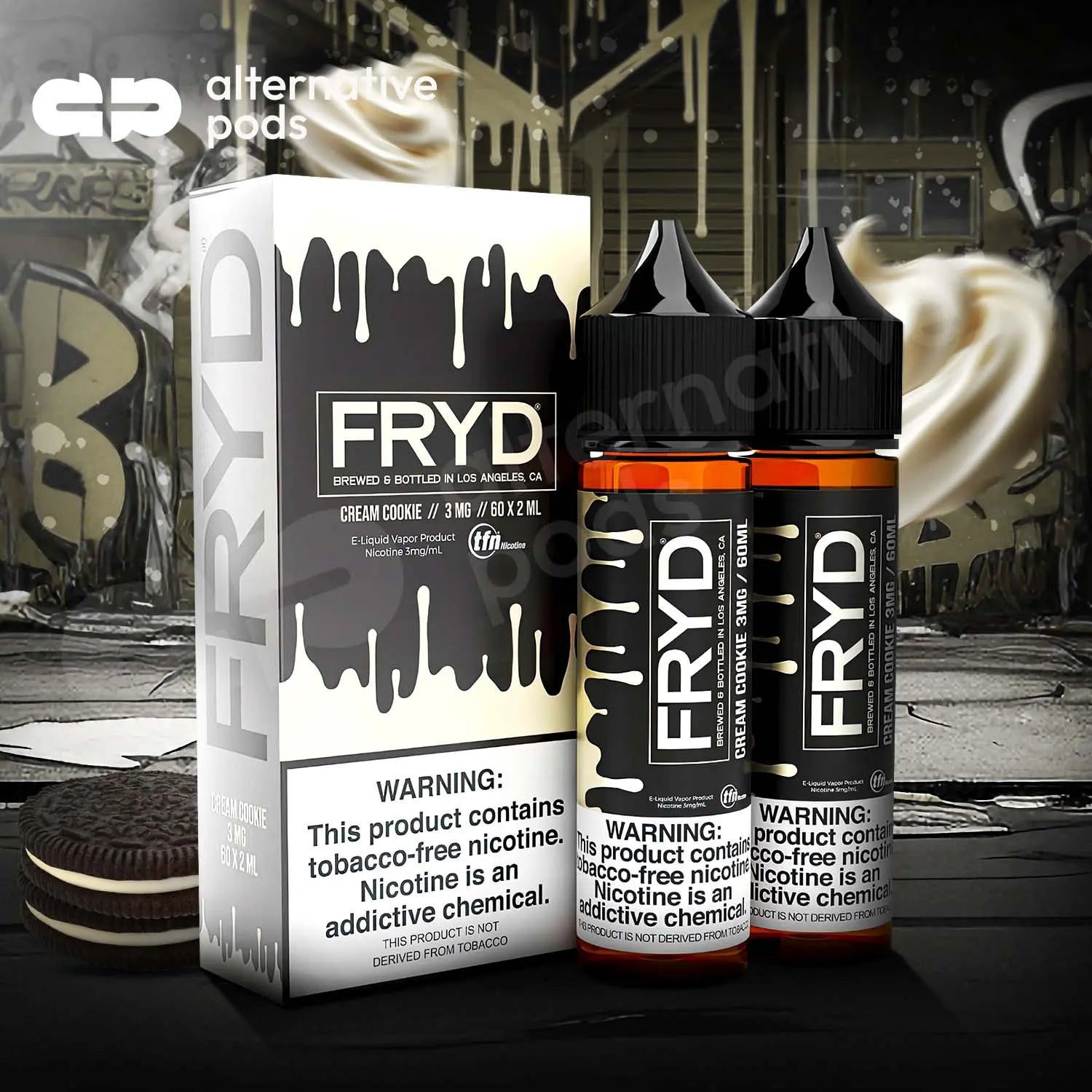 FRYD Synthetic Nicotine E-Liquid 120ML (60ML x 2) FRYD - Cream Cookie 