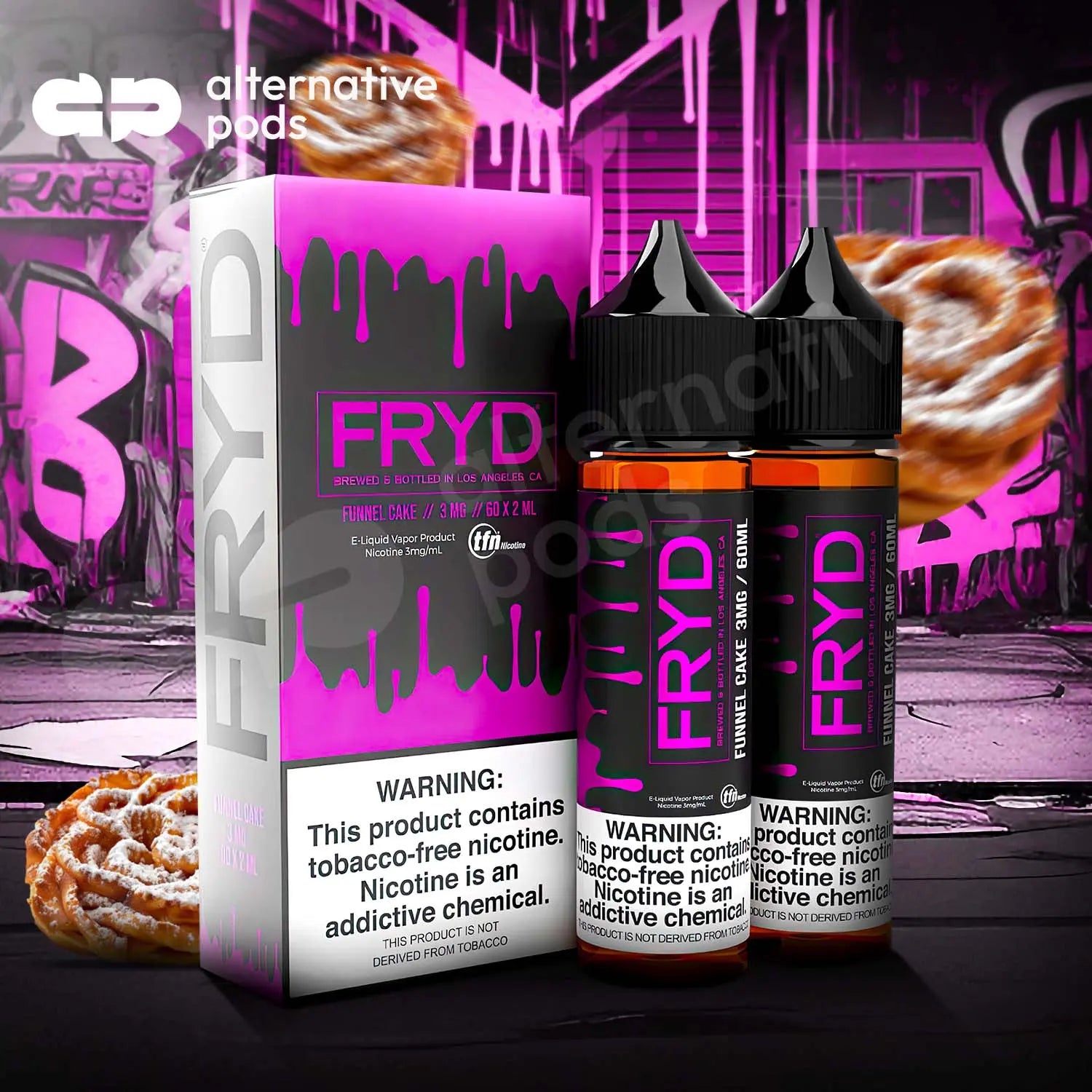 FRYD Synthetic Nicotine E-Liquid 120ML (60ML x 2) FRYD - Funel Cake 