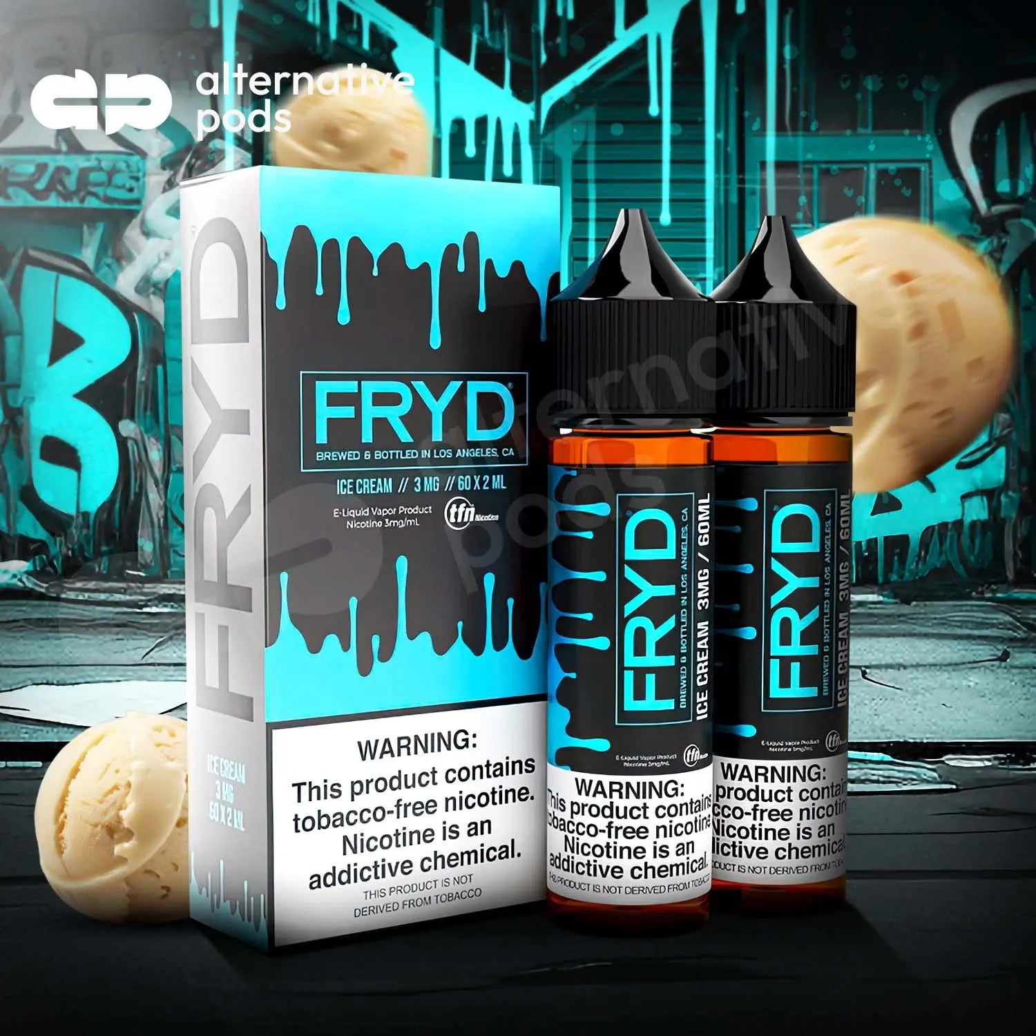 FRYD Synthetic Nicotine E-Liquid 120ML (60ML x 2) FRYD - Ice Cream 