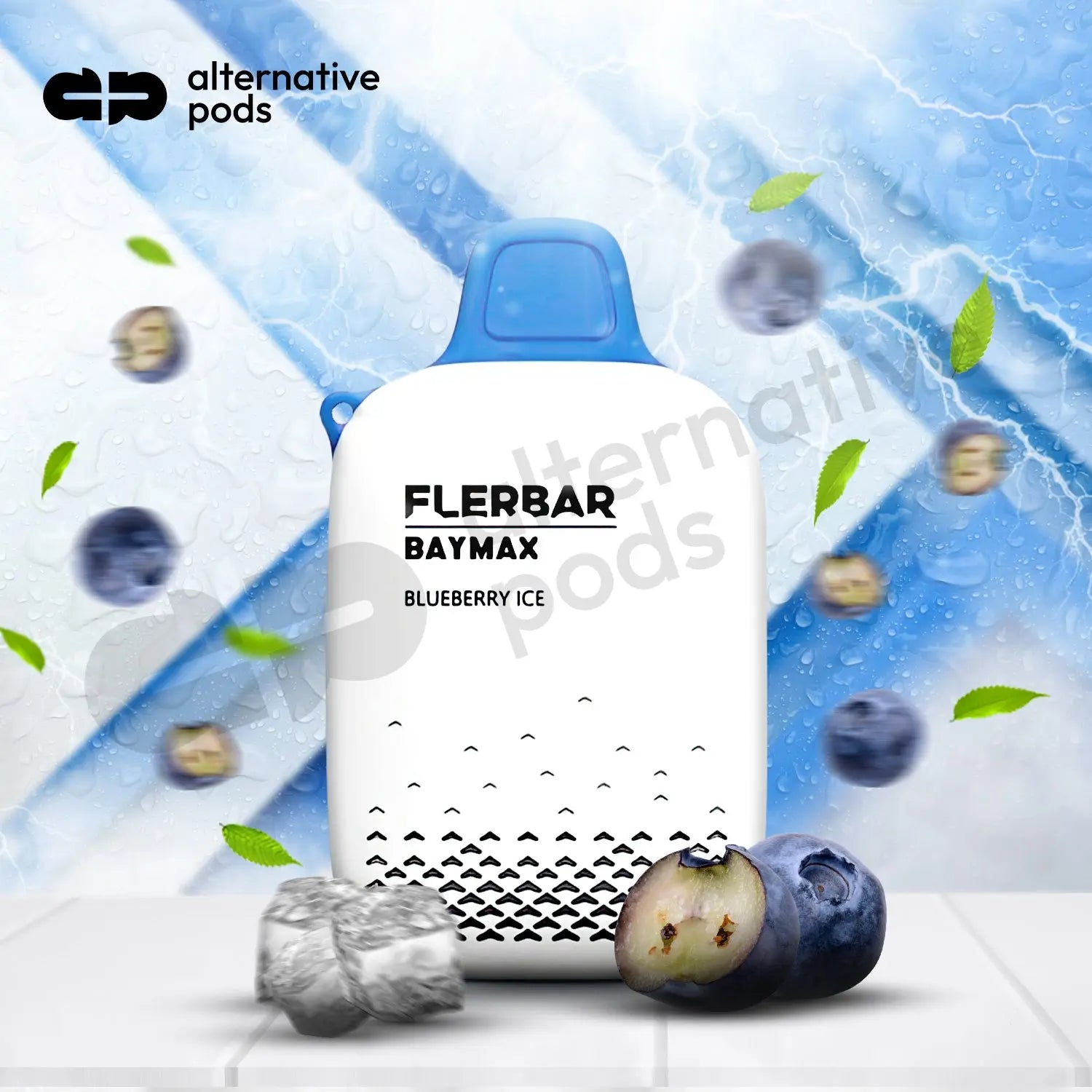 Flerbar Baymax Disposable Vape 3500 Puffs 0MG - Blueberry Ice 