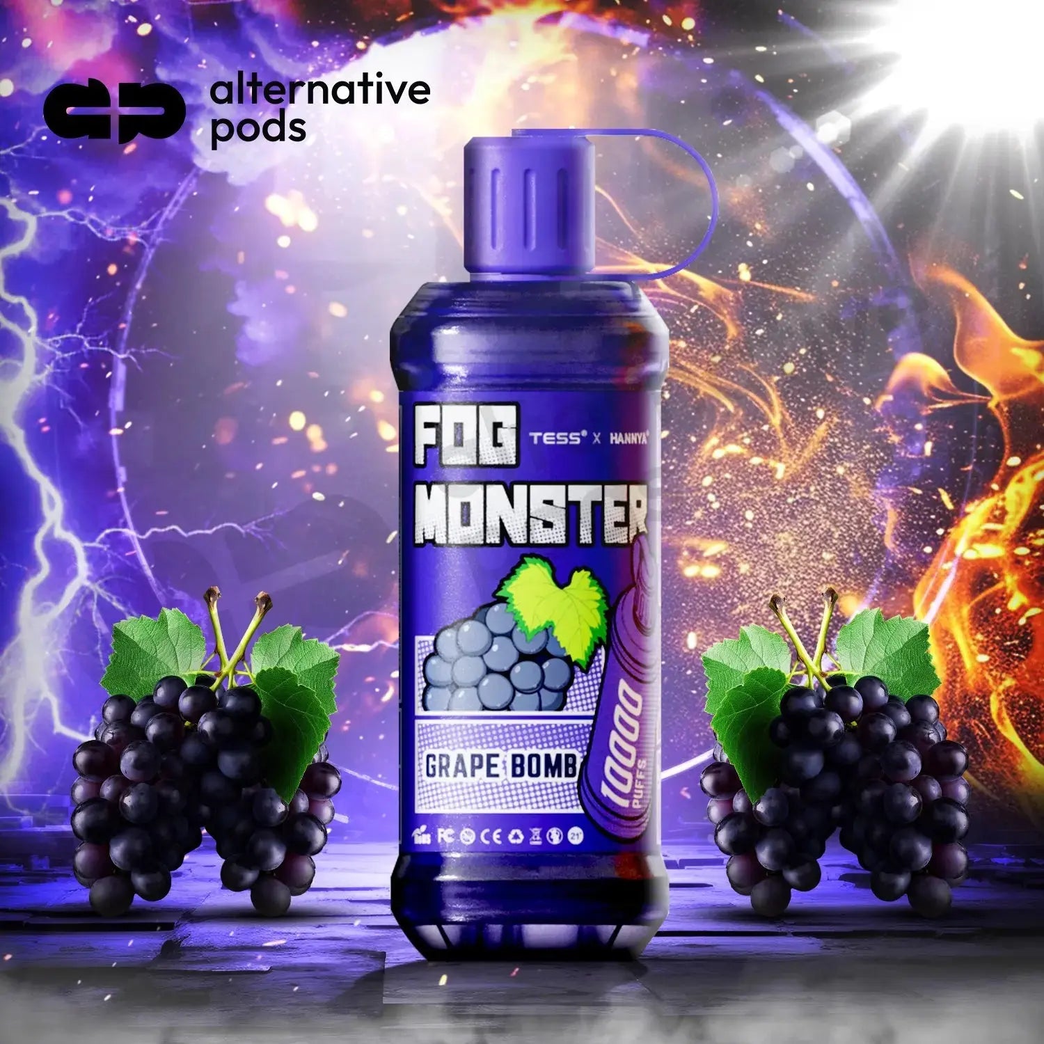 Fog Monster 10000 Puffs Disposable 3% Nic 10K Tess X Hannya