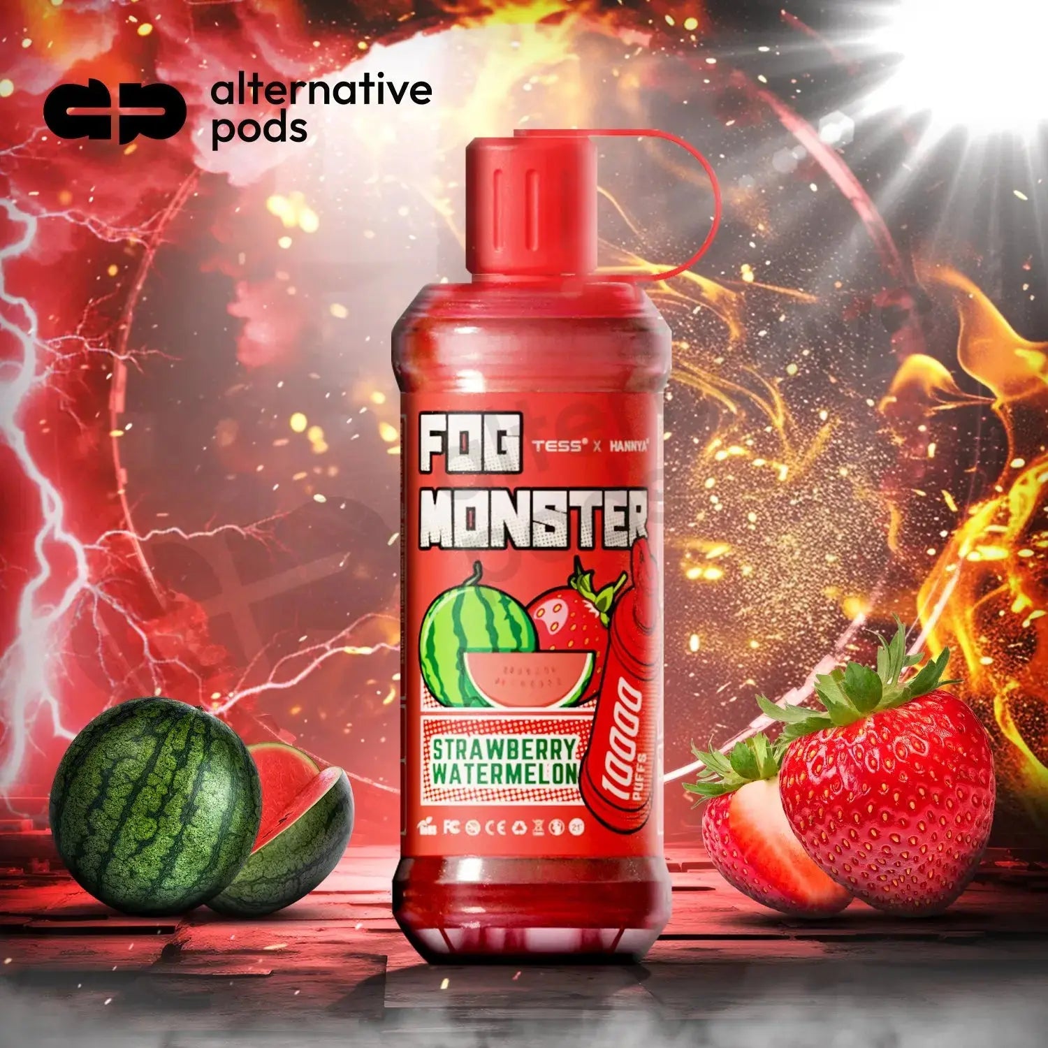 Fog Monster 10000 Puffs Disposable 3% Nic 10K Tess X Hannya