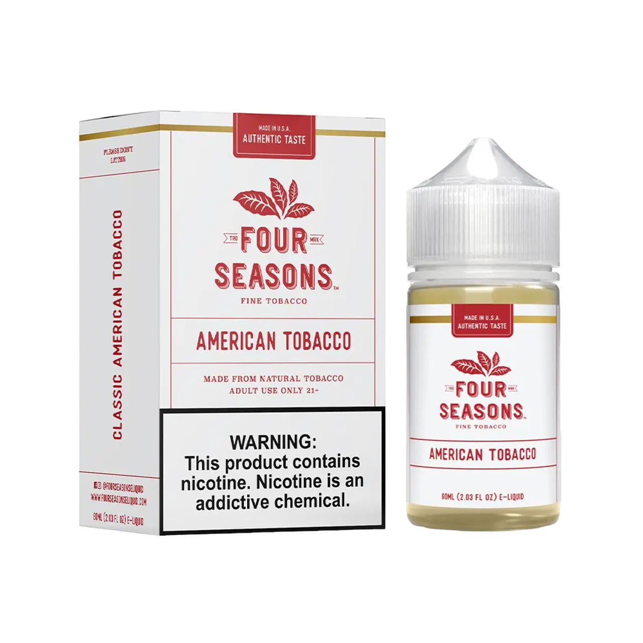 Four Seasons Fine Tobacco E-Liquid 60ML - Alternative pods | Online Vape & Smoke Shop