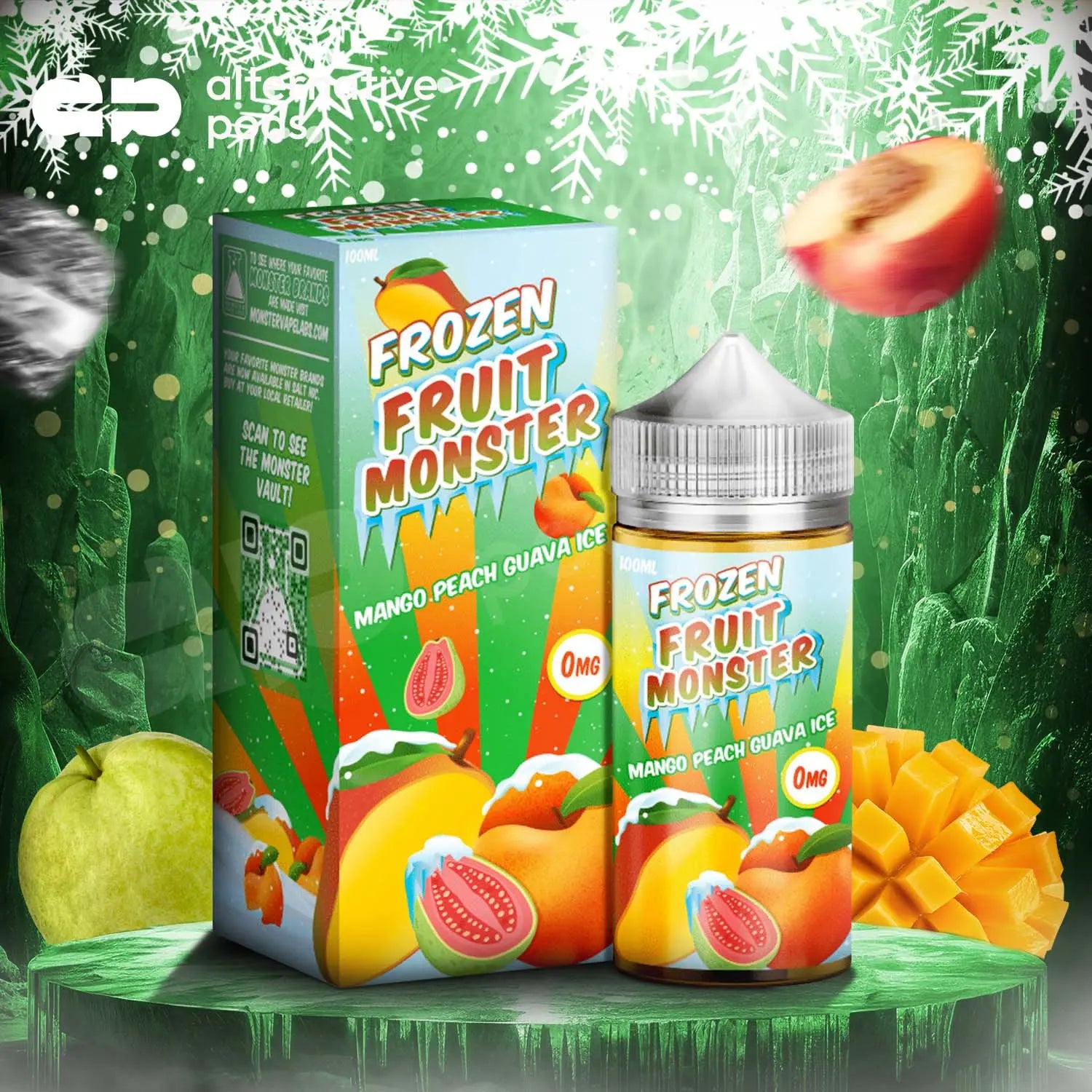 Frozen Fruit Monster Synthetic Nicotine E-Liquid 100ML - Mango Peach Guava Ice 