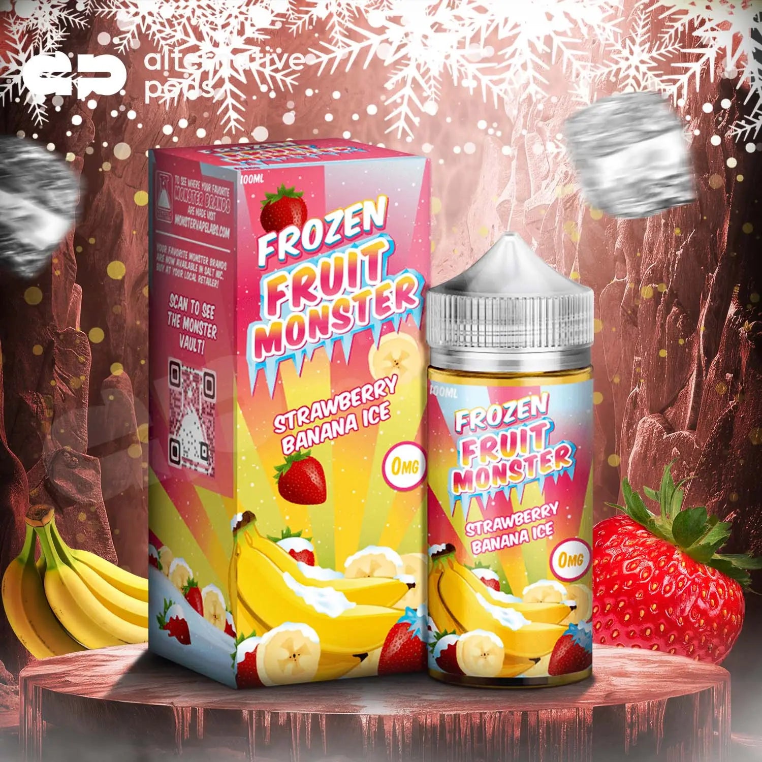 Frozen Fruit Monster Synthetic Nicotine E-Liquid 100ML - Strawberry Banana Ice 