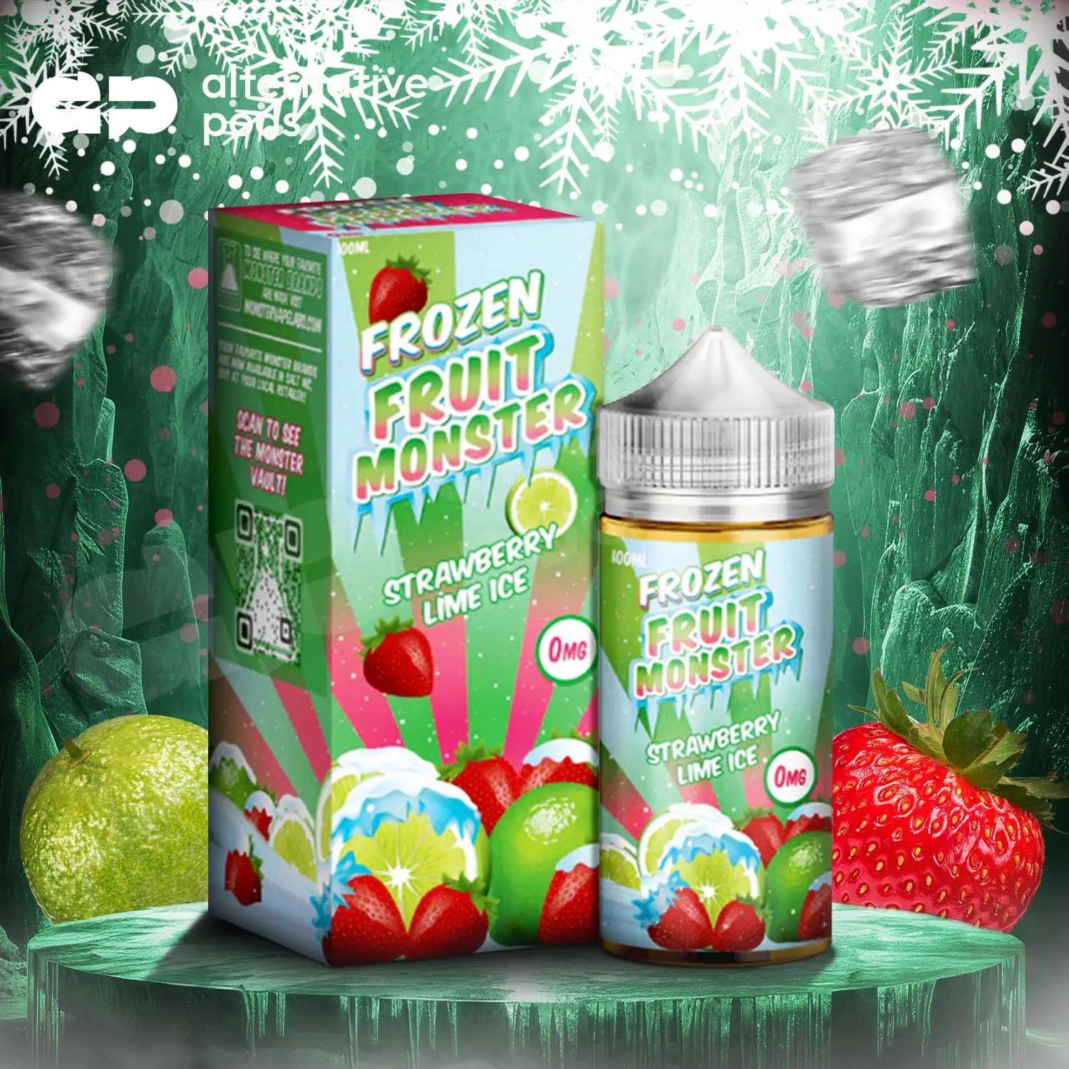 Frozen Fruit Monster Synthetic Nicotine E-Liquid 100ML - Strawberry Lime Ice 