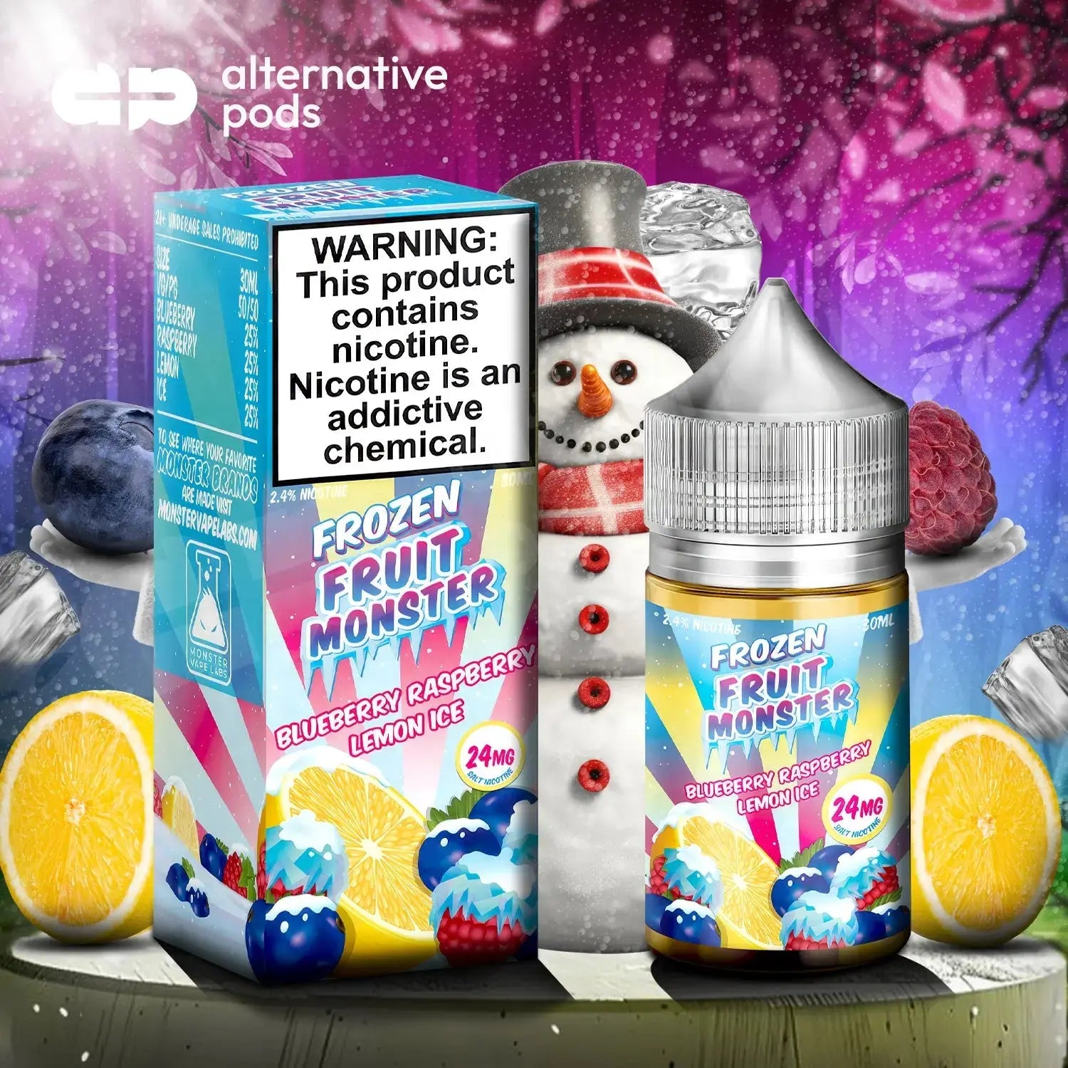 Frozen Fruit Monster Synthetic Nicotine Salt E-Liquid 30ML - Alternative pods | Online Vape & Smoke Shop