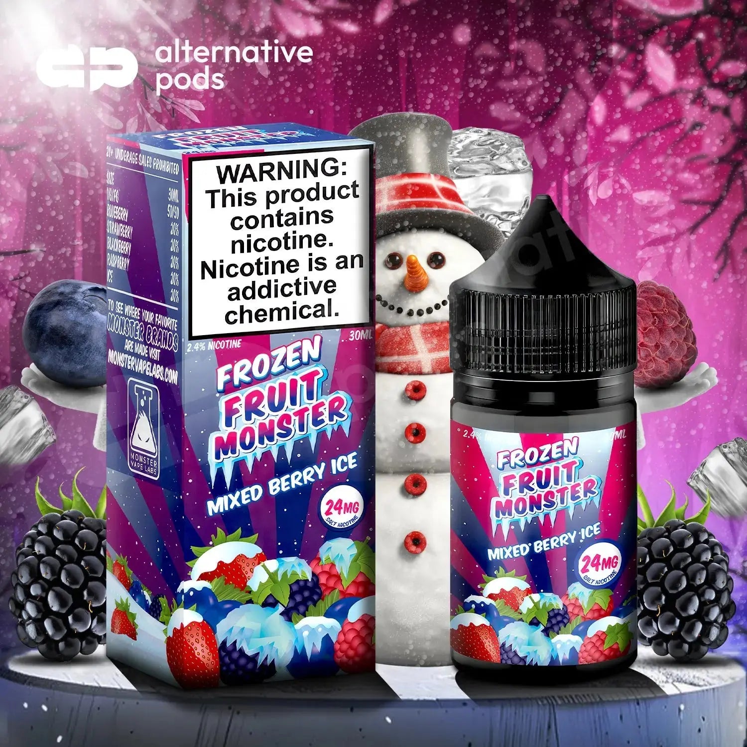 Frozen Fruit Monster Synthetic Nicotine Salt E-Liquid 30ML - Alternative pods | Online Vape & Smoke Shop