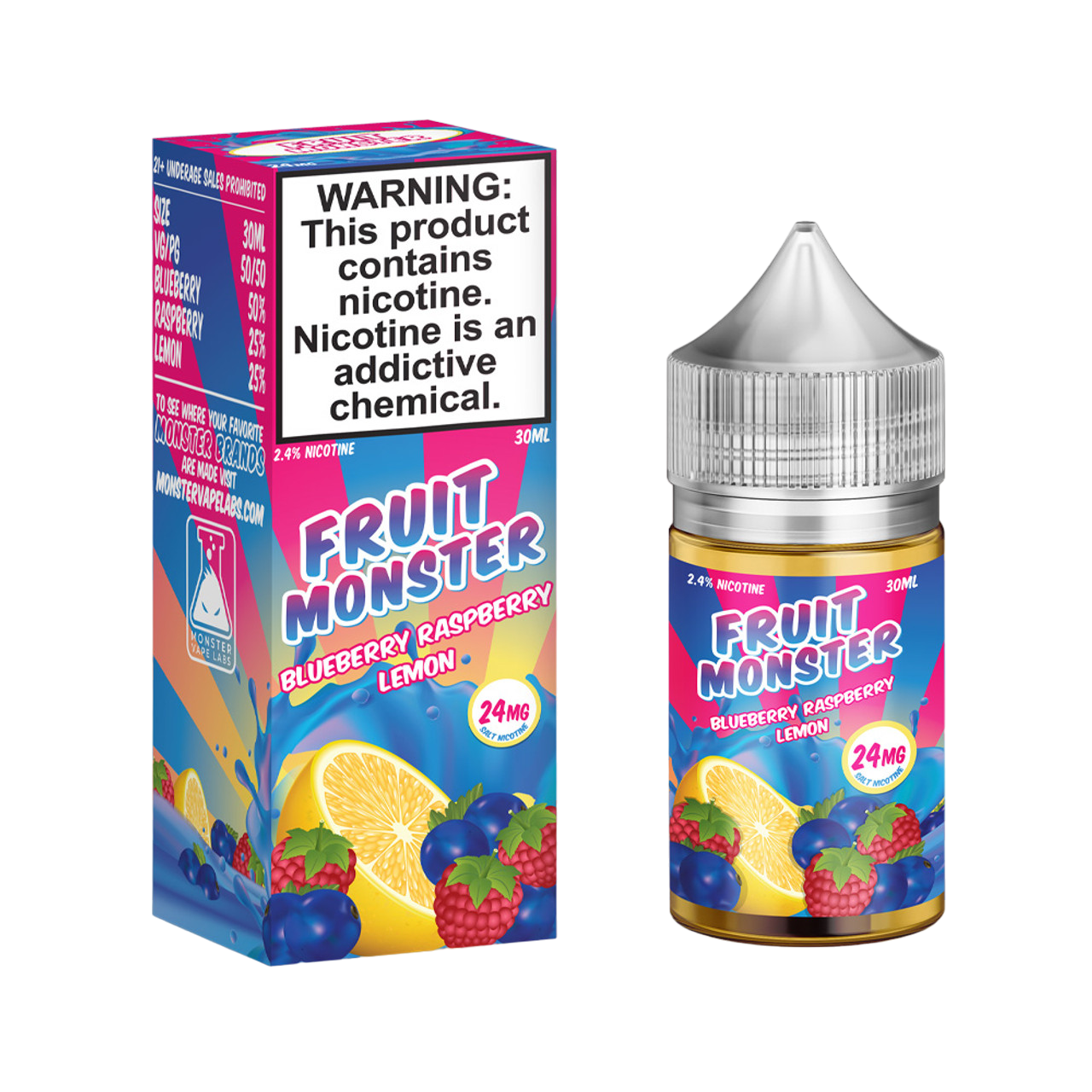 Fruit Monster Synthetic Nicotine Salt E-Liquid 30ML -  Blueberry Raspberry Lemon 