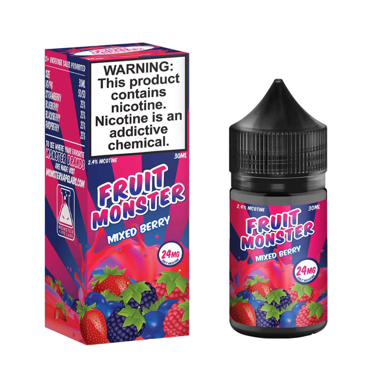 Fruit Monster Synthetic Nicotine Salt E-Liquid 30ML - Mixed Berry 