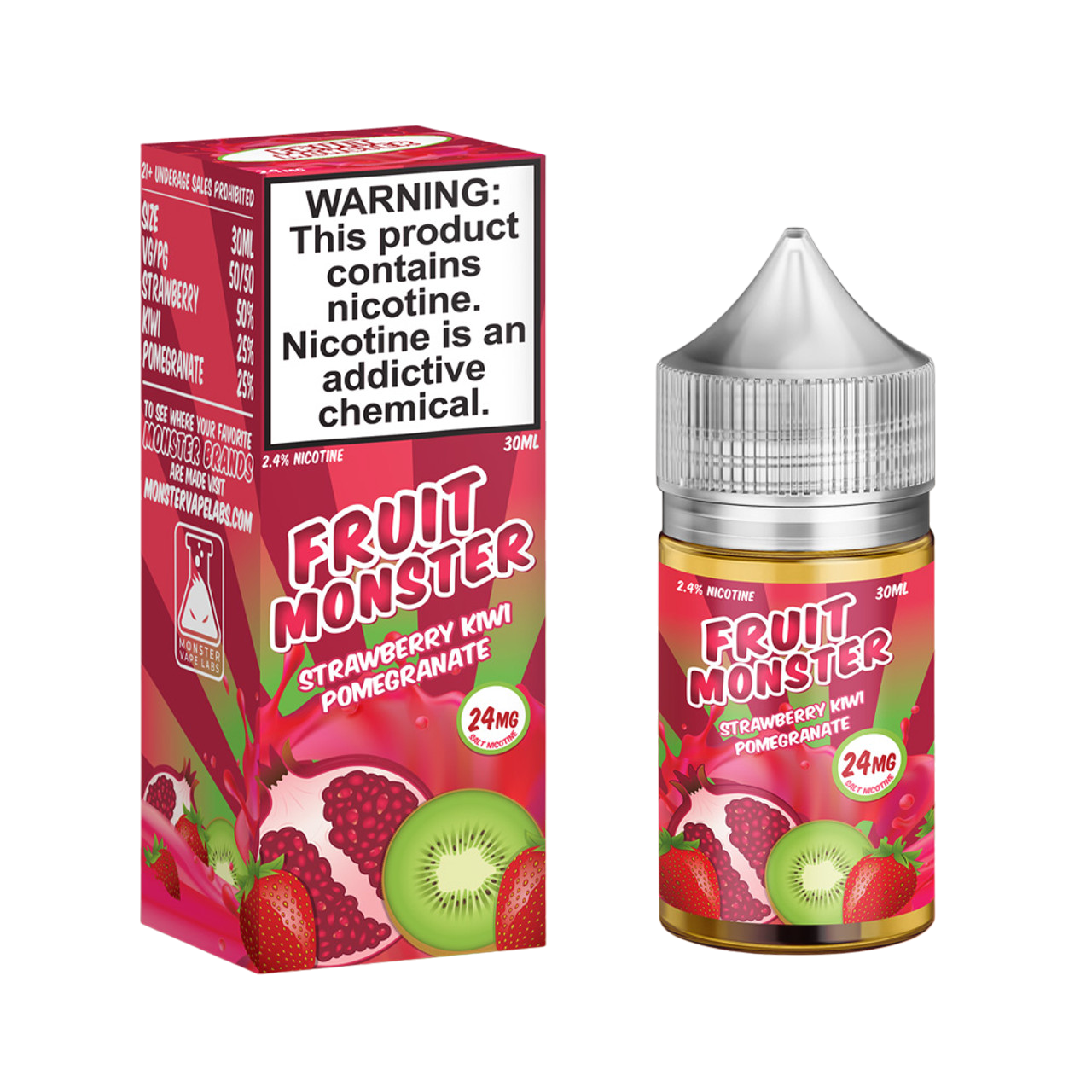 Fruit Monster Synthetic Nicotine Salt E-Liquid 30ML - Strawberry Kiwi Pomegranate