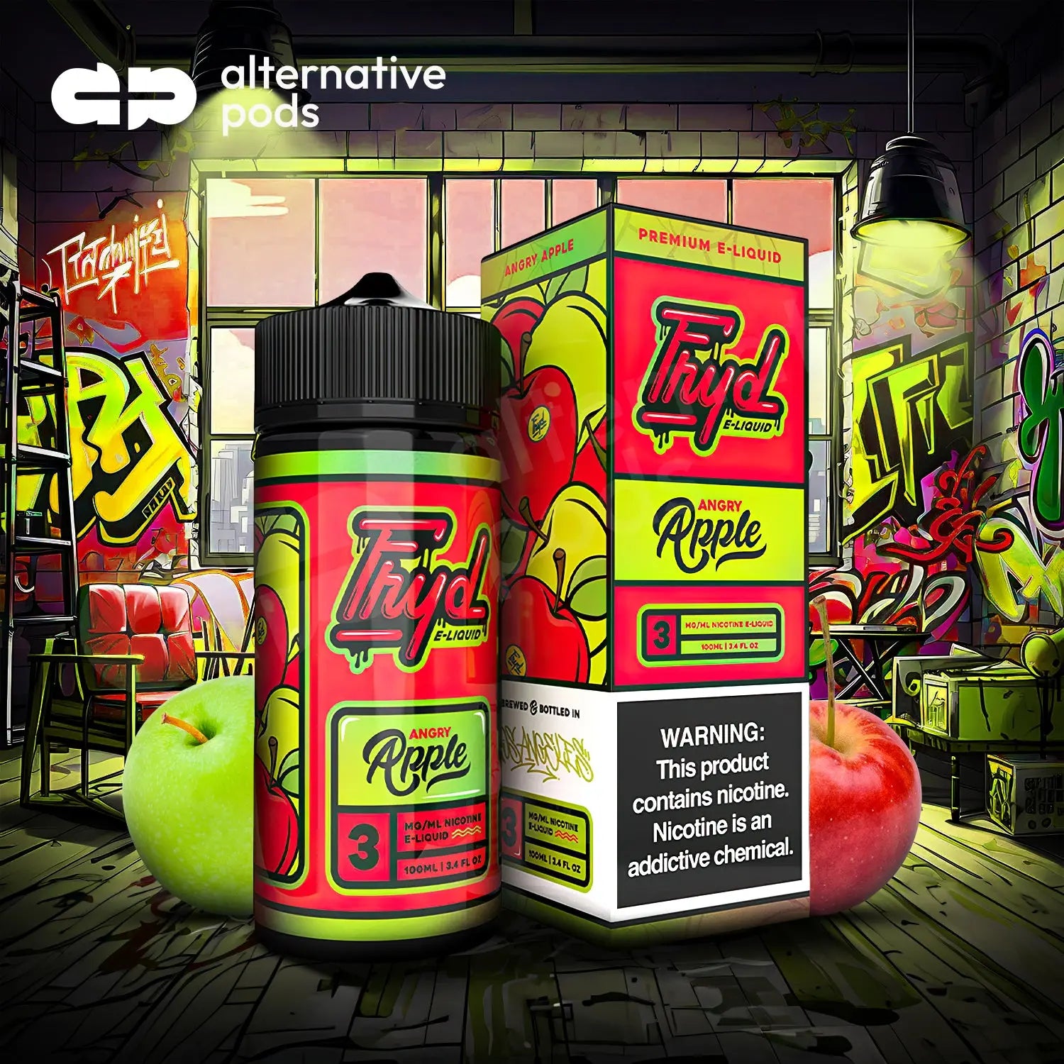 Fryd Nicotine Premium E-Liquid 100ML Fryd - Angry Apple 