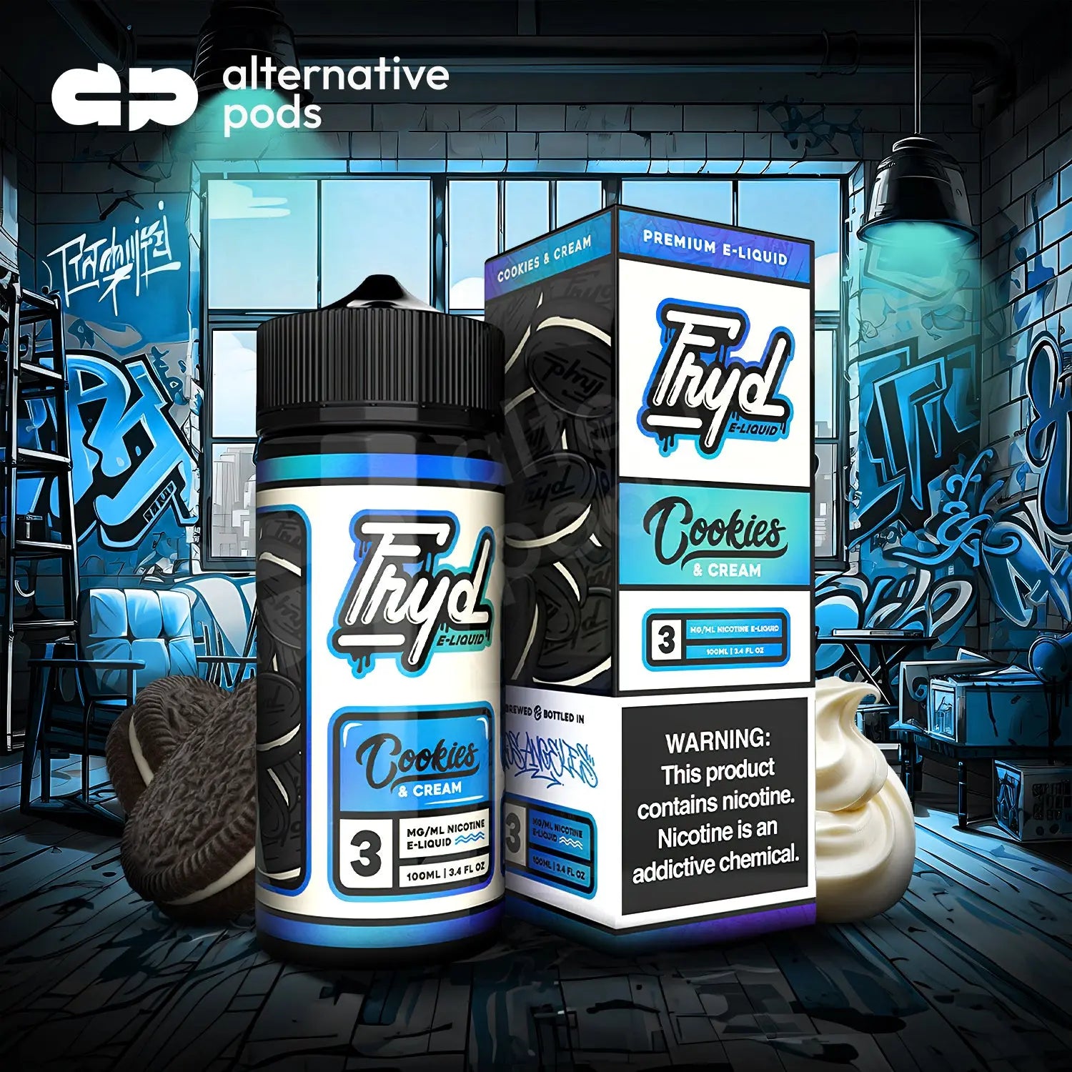 Fryd Nicotine Premium E-Liquid 100ML Fryd - Cookies & Cream 