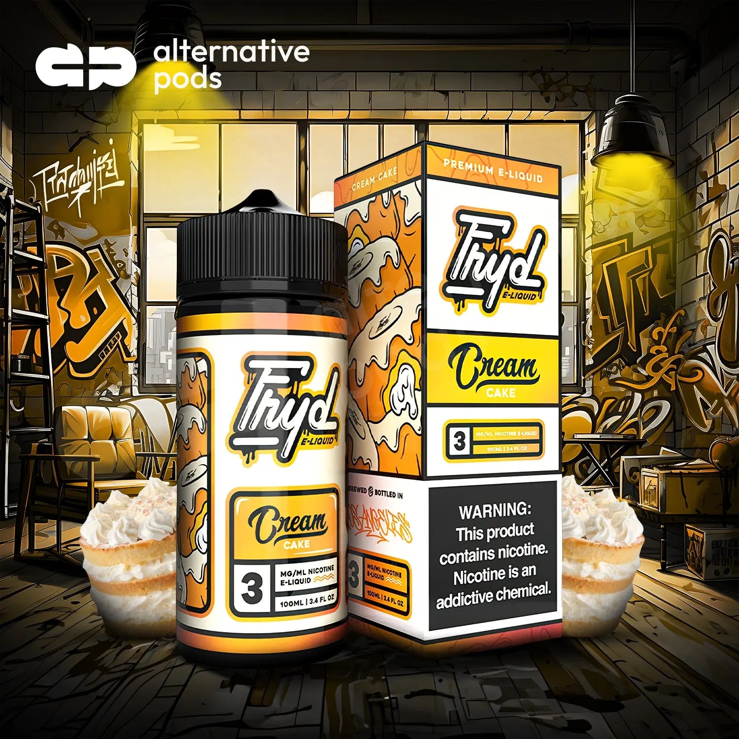 Fryd Nicotine Premium E-Liquid 100ML Fryd - Cream Cake 