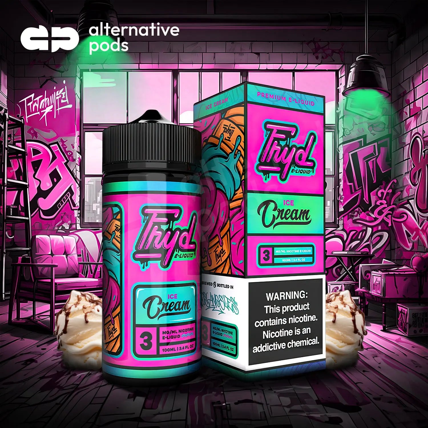 Fryd Nicotine Premium E-Liquid 100ML Fryd - Ice Cream 