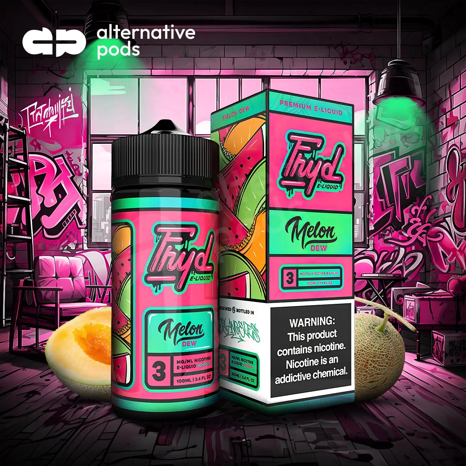Fryd Nicotine Premium E-Liquid 100ML Fryd - Melon Dew 