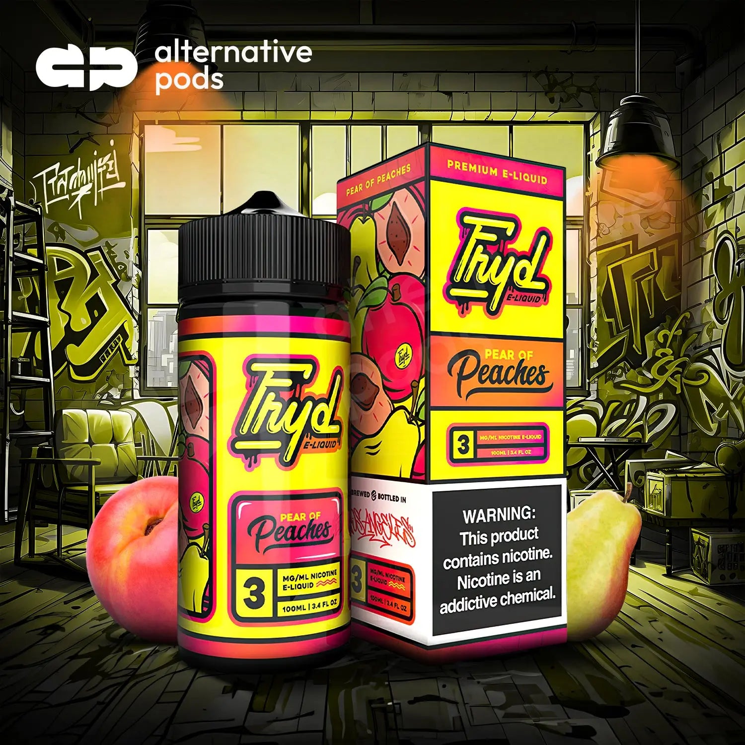 Fryd Nicotine Premium E-Liquid 100ML Fryd - Pear Of Peach 