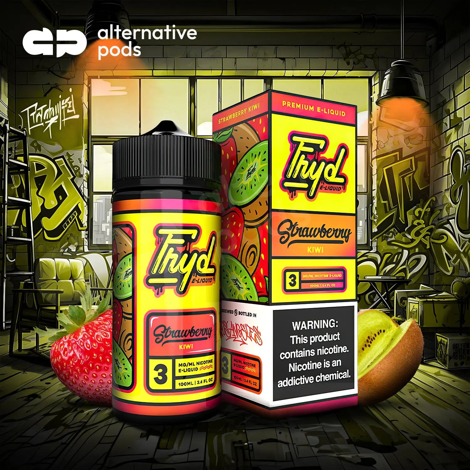 Fryd Nicotine Premium E-Liquid 100ML Fryd - Strawberry Kiwi 