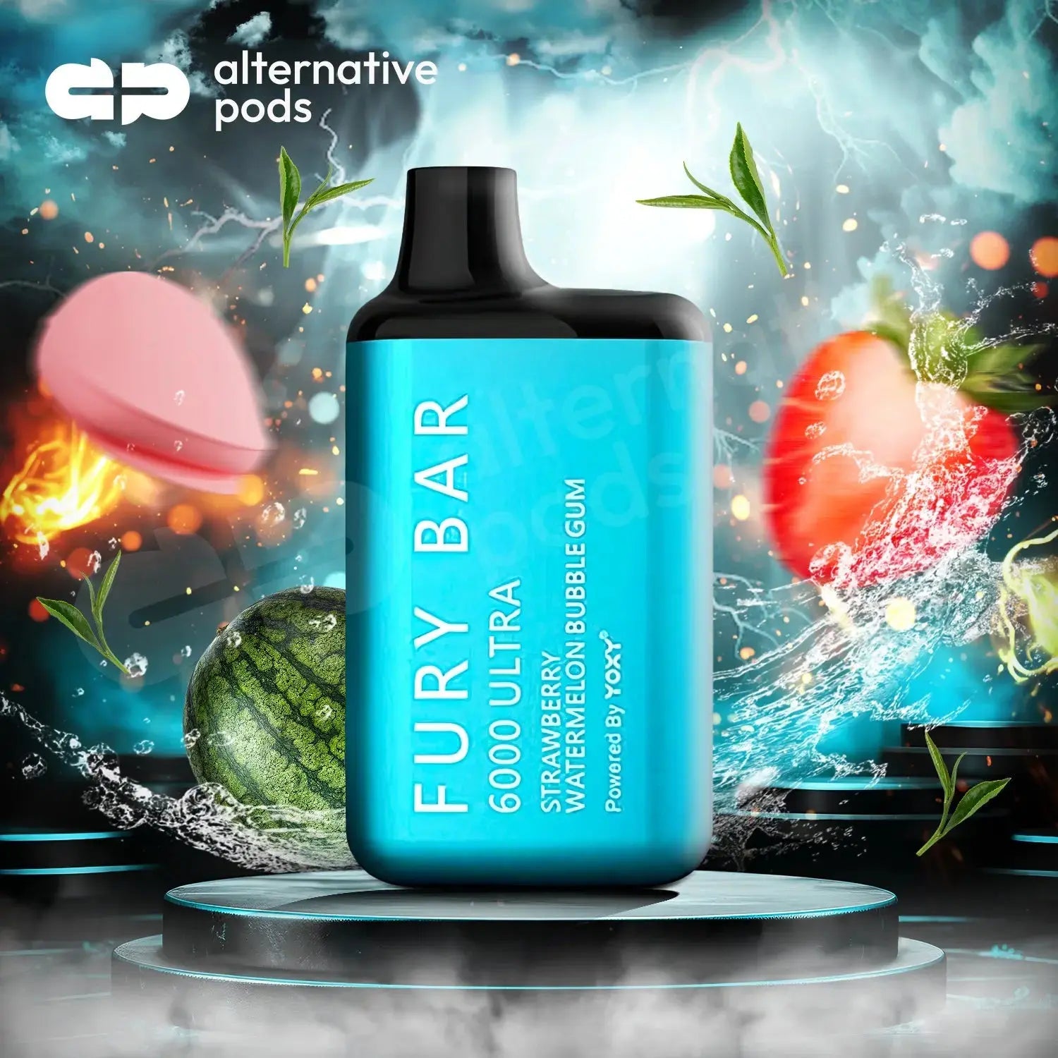 Fury Bar 6000 EB Limited Edition Disposable Vape - Strawberry Watermelon Bubble Gum 