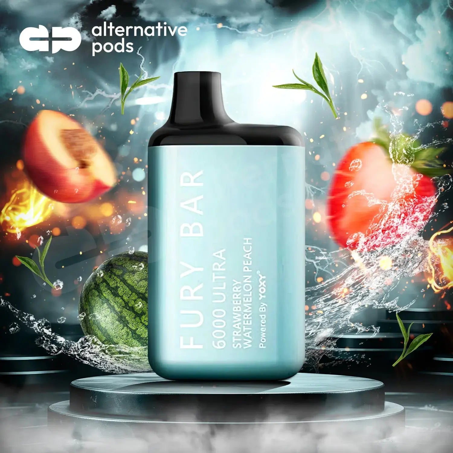 Fury Bar 6000 EB Limited Edition Disposable Vape - Strawberry Watermelon Peach 