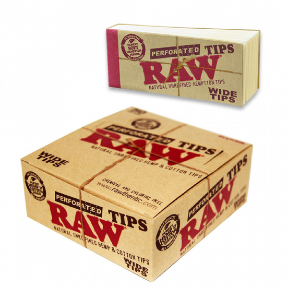 RAW Rolling Papers Perforated Wide Cotton Tips