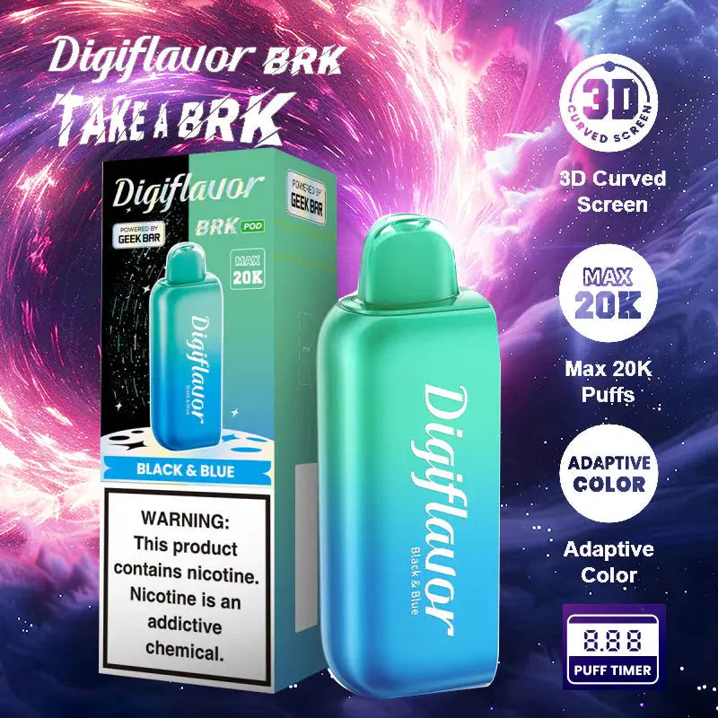Geek Bar Digi Flavor 20K BRK Pod - Black & Blue 