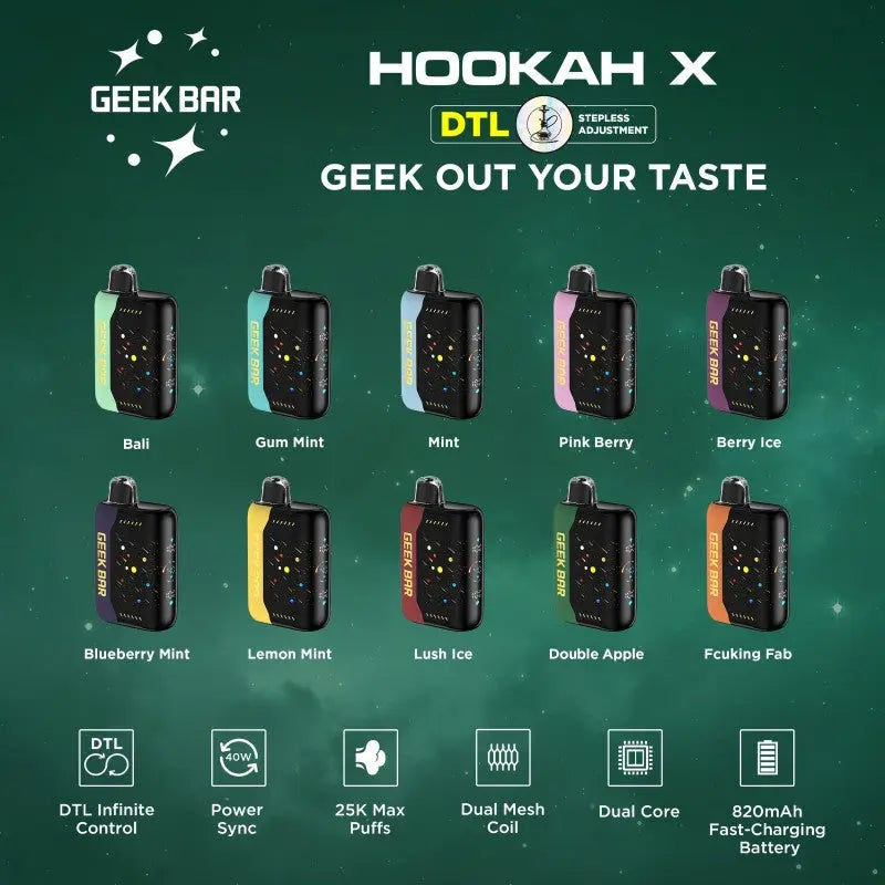 Geek Bar Hookah X 25K Disposable Vape | 6mg Sub-Ohm DTL Geek Bar Hookah X 25K Disposable Vape | 6mg Sub-Ohm DTL