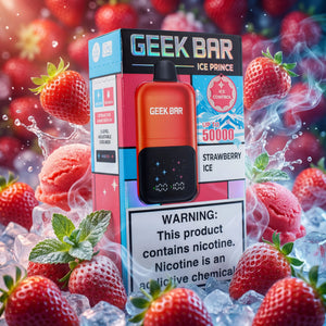 Geek Bar Ice Prince 50K Disposable | 30mL Dual Tank, 3-Level Ice Geek Bar Ice Prince 50K Disposable | 30mL Dual Tank, 3-Level Ice