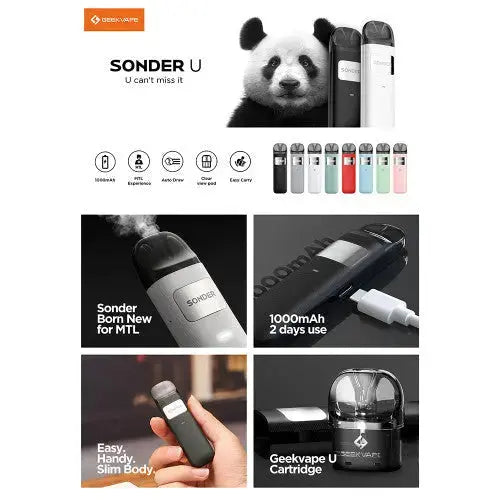 GeekVape Sonder U 1000mAh Pod System Starter Kit - Alternative pods | Online Vape & Smoke Shop